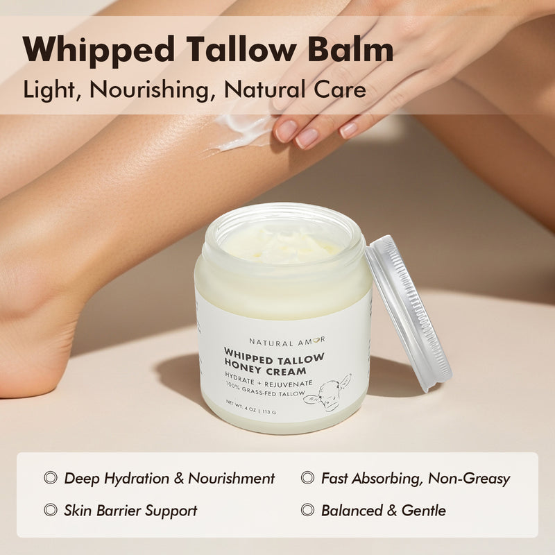 Grass Fed Tallow Honey Cream 4OZ