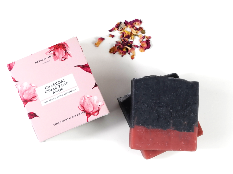 Charcoal Rose Cedar Soap 2pk