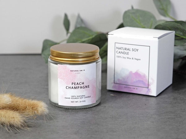 Peach Champagne Natural Soy Candle