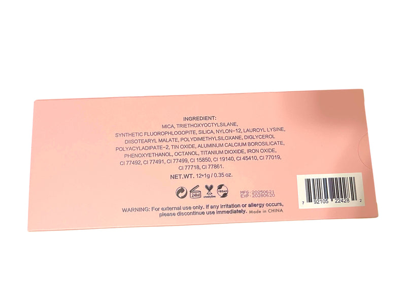 12-Color Pink & Purple Eyeshadow Palette
