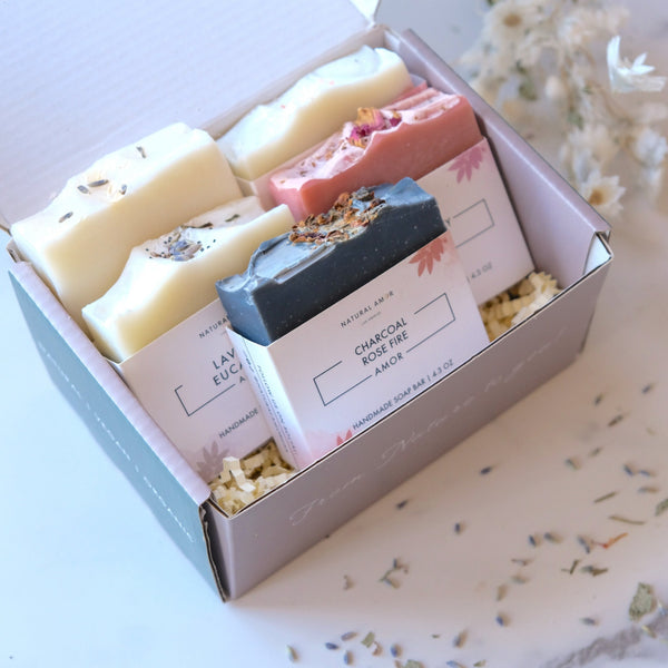 Handmade Soap Gift Box 5pk| Artisan soap bar | Self Care| Personalized gift for her|Care Package| Graduation Gift