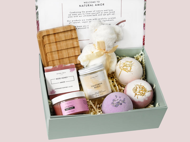 Ultimate Gift set| Spa Bath Bomb Gift Box| Gift for her| Birthday Gift Box| Candle| Gift Basket for women